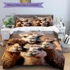 3pcs Camel Family Bedding Set - Includes One Quilt Cover and Two Pillowcases (No Core) - Anime Cartoon Design, Polyester Fabric, Suitable Fo