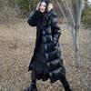 Popular direct supply long goose down jacket couple black new couple leave-in down jacket winter warm thickened jacket