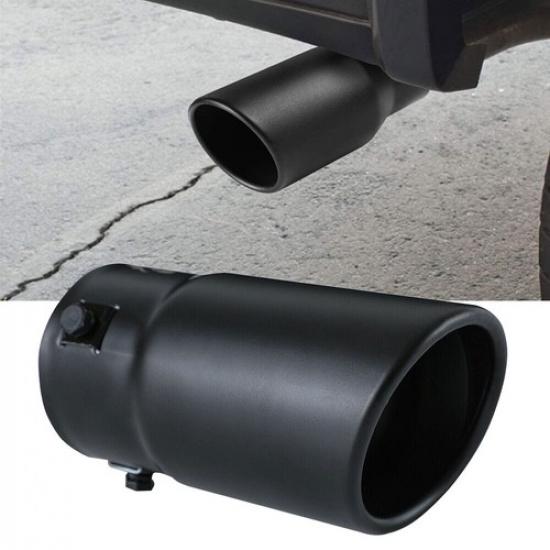 Car Exhaust Tip 2.75   Inlet Coated Black Stainless Steel Muffler Pipe Clamp on
