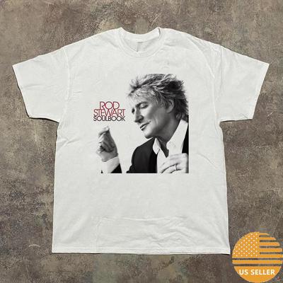 T-shirt Unisexe Rod Stewart Soulbook Coton Blanc Taille Complète S-5XL