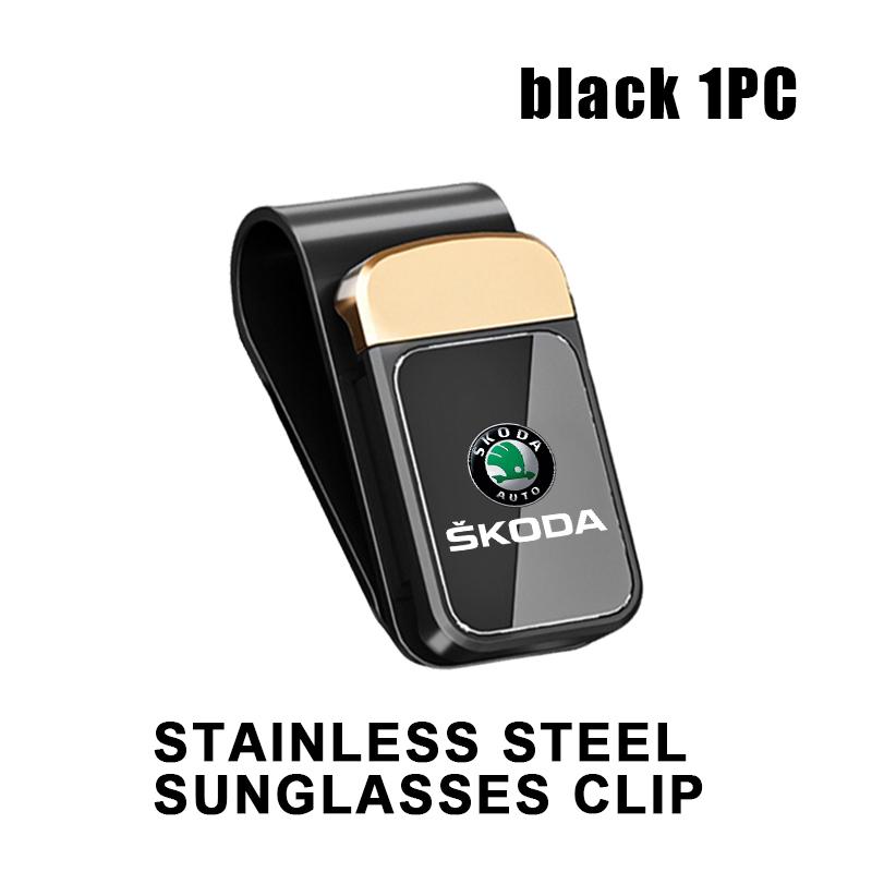 lbrgx4 Car Interior Sun Visor Eyeglasses Holder Sunglasses Clip For Skoda Fabia 1 2 Octavia a7 RS Superb Rapid Yeti Karoq Vision