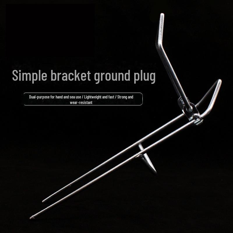 Stainless Steel Fishing Rod Bracket With Ground Plug-In Platform - Fishing Gear Supply