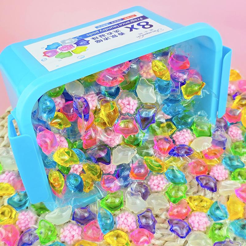 50-Piece Laundry Pods with Stain Removal, Softening, Long-lasting Fragrance & Concentrated 10g Beads