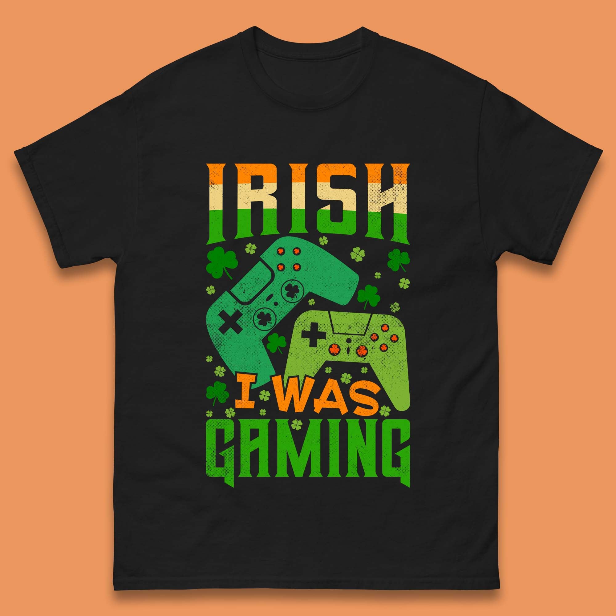 Irish I Was Gaming Mens T-Shirt Womens Tops Tees M