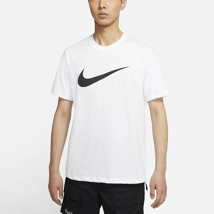 Nike As M Nsw Tee Icon Swoosh Large Logo Casual Sports Loose Breathable Crew Neck Short Sleeve T-Shirt Men Tops White DC5095-100