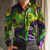Camicia da uomo a maniche lunghe con stampa Paisley Retro Carnevale, Vestibilità larga, Stile Streetwear Casual, Camicia comoda ed elegante