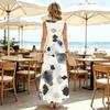 Sleeveless Ink Wash Print Summer Maxi Dress Loose Fit Lightweight Flowy,Ideal for Daily Commute,Vacation,Elegant Casual Outfit