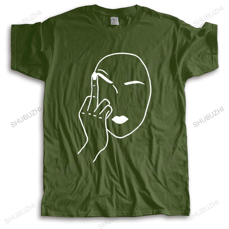 GONTHWID Mittelfinger Gedruckt Kurzarm T Shirts Männer Hip Hop Mode Lässig Baumwolle T-Shirt Lustige Streetwear Tops Tees