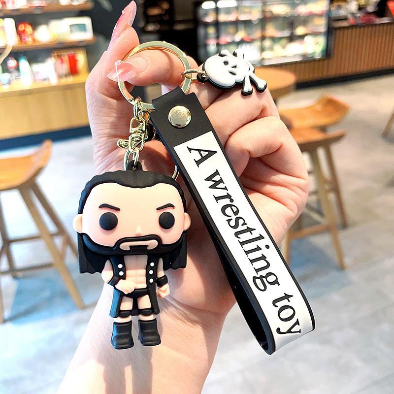 

Wrestler Cartoon Personalized Keychain Unique Gift Bag Charm For Any Event Beard