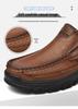 Men's Outdoor Casual Slip-On Leather Shoes - Large Size, Non-Slip, Wear-Resistant, Soft Sole