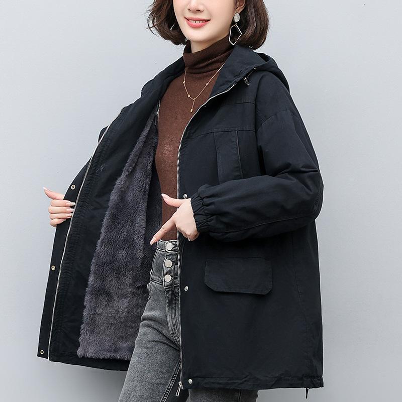 Parka Mi-Long pour Femme - Hiver 2024 Coupe Ample Tendance Manteau en Coton Doublé Polaire