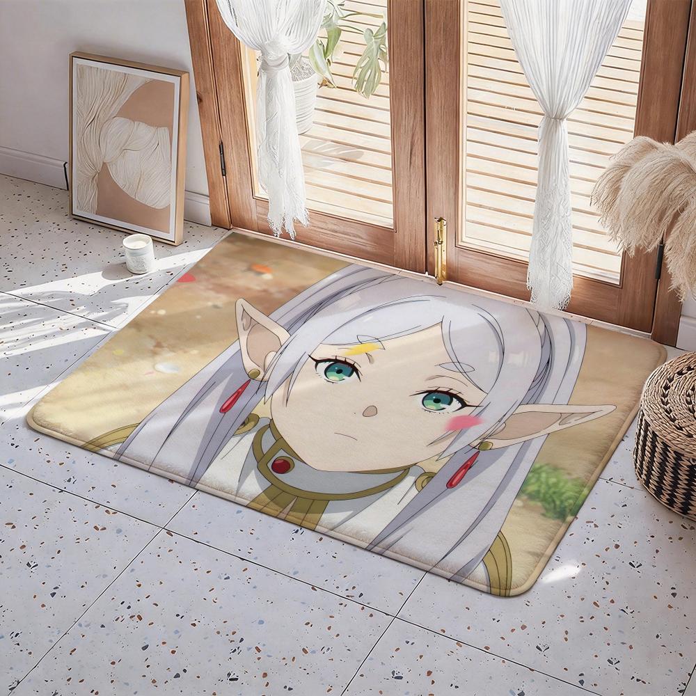 Anime Frieren: Beyond Journey's End Floor Mat Eco Flannel Doormat Non Slip Odorless Indoor Floor Rug Soft Short Plush Home Mat