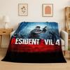 3D R-Resident Evil Leon Gra Kreskówka Koc Flanelowy Miękki Ciepły Koc Piknikowy do Sypialni Salonu Łóżka Podróży Kempingu Pikniku