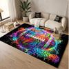 American Football Theme Soft Crystal Velvet Rug Custom Name & Text Print Non Slip Floor Rug for Bedroom Living Room