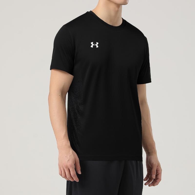 Under Armour Solid Color Simple Casual Loose Fit Round Neck Quick Dry Short Sleeve T-Shirt Unisex Tops Black 25500512-001