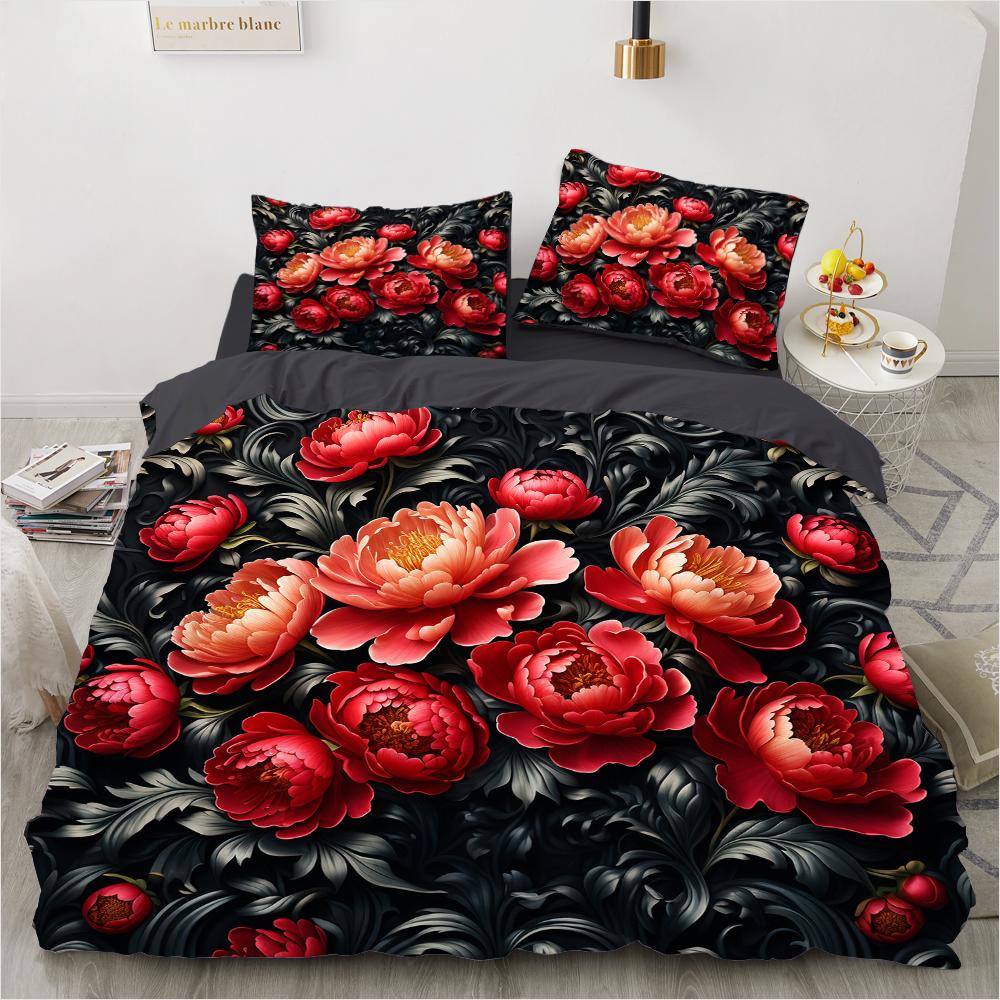 Luxury Flower Bedding Set Cartoon Comforter Sets Double Queen King Twin Full Size Duvet Cover Set Kids Girls White Bed Linen