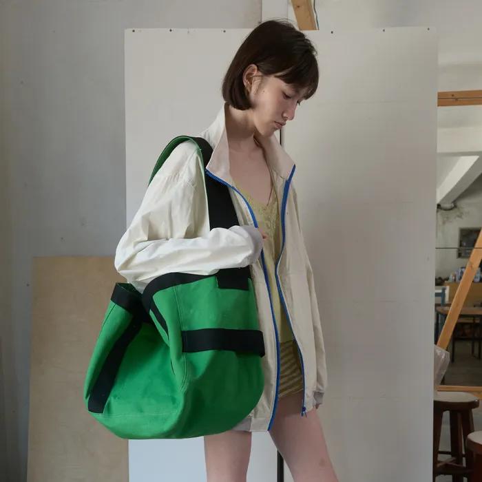 387. Cotton Big Tote Bag _ Green