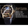 FORSINING Men's Luxury Automatic Mechanical Watch Leather Strap Automatic Tourbillon Hollow Mechanical Watch