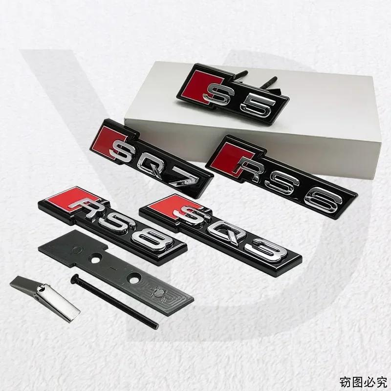 2026 Hot ABS for tt Sline S3 S4 S5 S6 S7 S8 SQ3 SQ5 SQ7 SQ8 RS3 RS4 RS5 RS7 RS8 Car Front Grille Emblem Badge Sticker Decal Accessories
