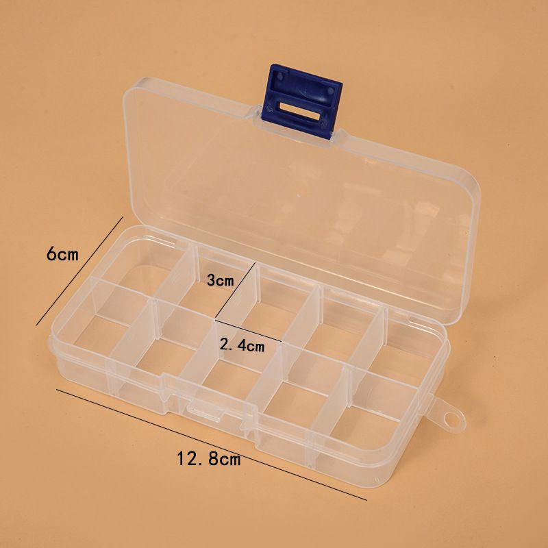 

Box Jewelry Storage Case Craft Organizer Beads Multicell Clear Portable Plastic 10 Cells