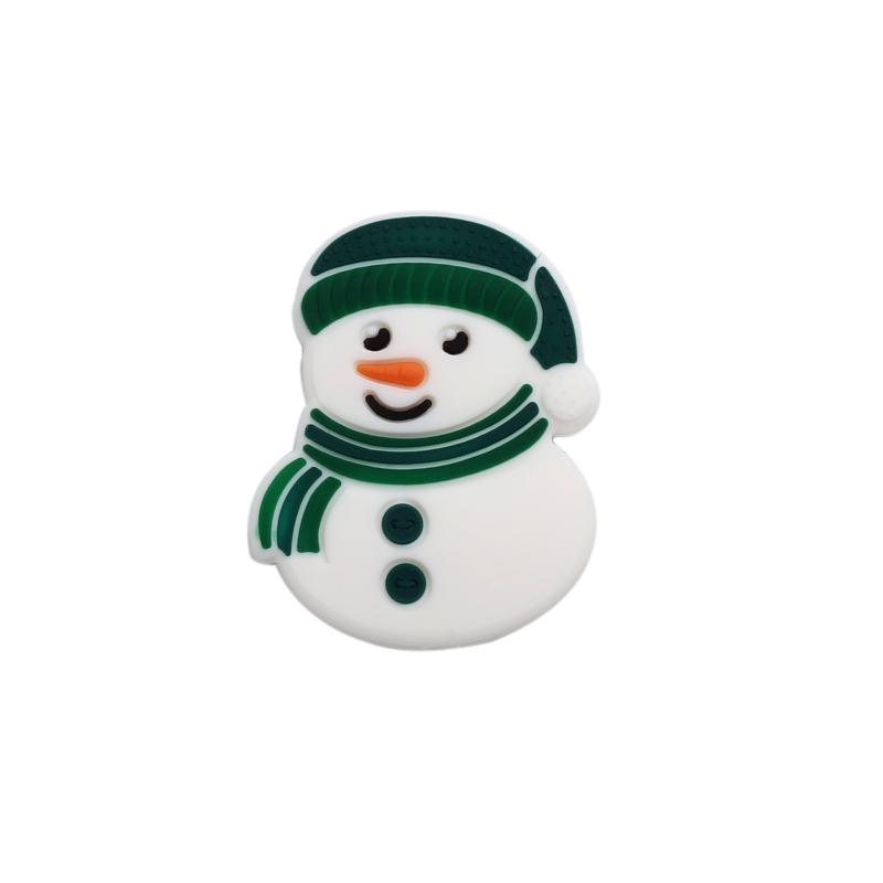 10pcs New Christmas Santa Snowman Silicone Beads For Jewelry Making DIY Pacifier chain Clips Teether Beads Christmas Gifts