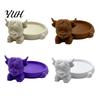 Ring And Earring Organizer Highland Cow Jewelry Storage Tray, Round Tray 3D Printed Desktop Ornament Organizer, Decorative Tabletop Container