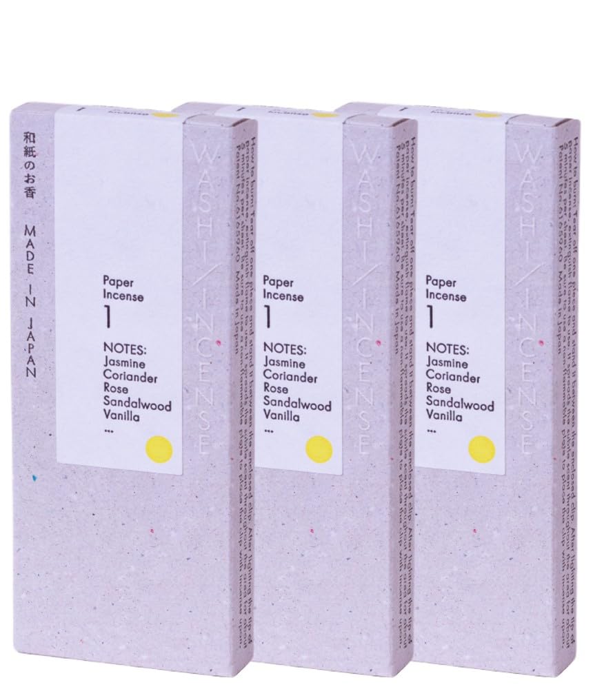 

Kunjudo Washi Incense Floral Scent with Clip [3-Piece Set] #1 (30 Sticks)