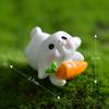 Resin Rabbit White Figurines Toy Model Desktop Car Decoration Accessories Gift