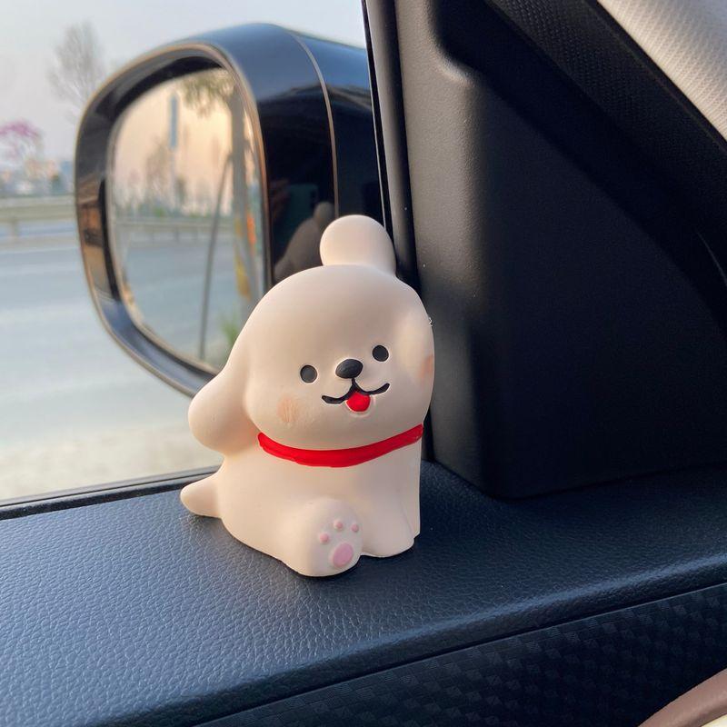 Cute Puppy Car Air Freshener, Car Perfume, Interior Decoration Ornament, Aroma Diffuser Stone, High-End Car Interior Accessories Puppy Sticker (Left)