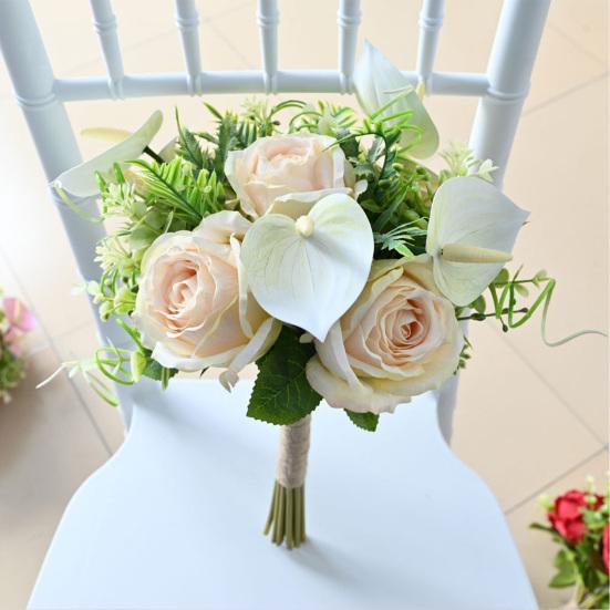 Artificial Rose Bouquet Simulated Fabric Not Wither Blooms All Year No Watering Needed Simulation Flower for Home Table Decorations
