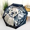 Bulldog  pattern, automatic folding umbrella, portable and foldable design, 8 ribs, a Christmas or birthday gift.