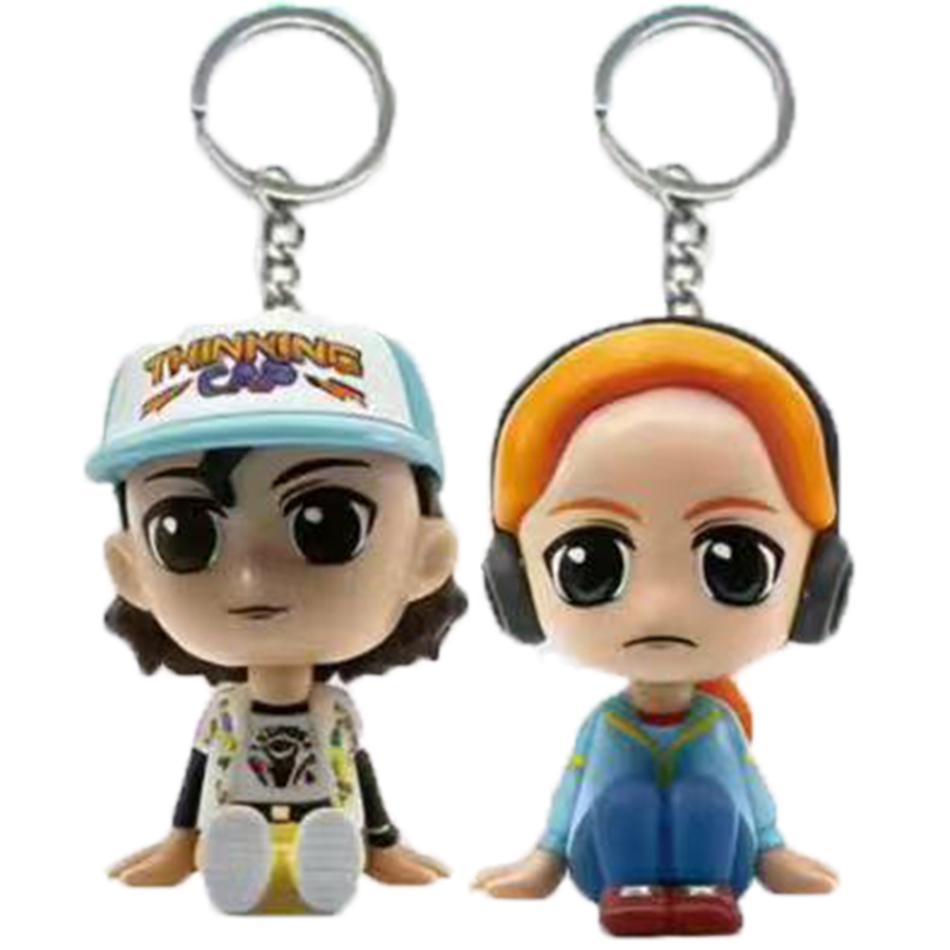 Stranger ELEVEN Demogorgon DUSTIN Barb Steve Robin Keychain Toy Vinyl Figure Pocket Things Keychain Model Gifts