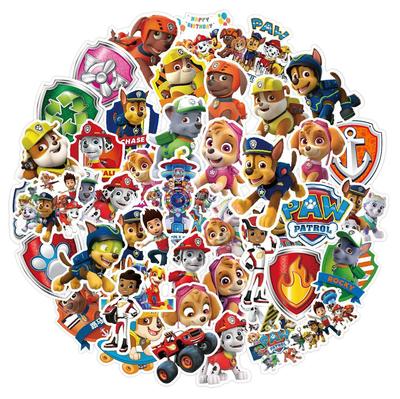 50 Süße Paw Patrol Cartoon-Aufkleber für DIY-Koffer, PVC Wasserdichte Notizbücher