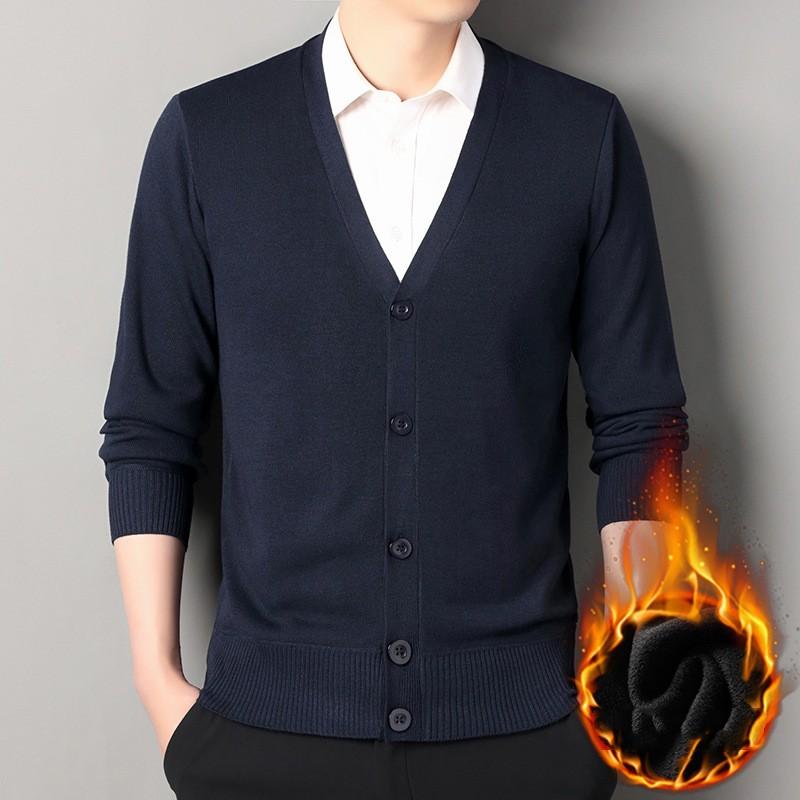 Men's V-neck Casual Cardigan Sweater Autumn Winter Button Knit Outwear