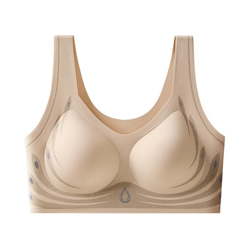 No Steel Ring Soft Support Lifting Underwear Women's Summer Thin Skin-friendly Breathable Non-marking Gather Large Size Beauty Back Bra Cover
