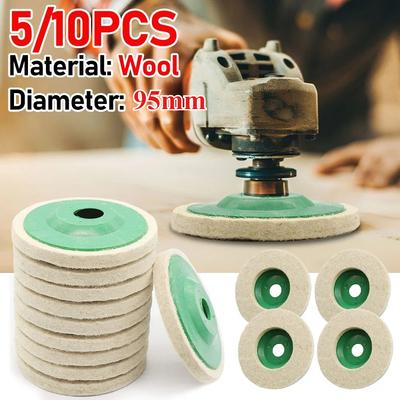 5/10 Pcs Wool Felt Polishing Pad Disc Wear-Resistant 125mm Polishing Buffer Pad for Angle Grinder for Metal Marble Glass Ceramic