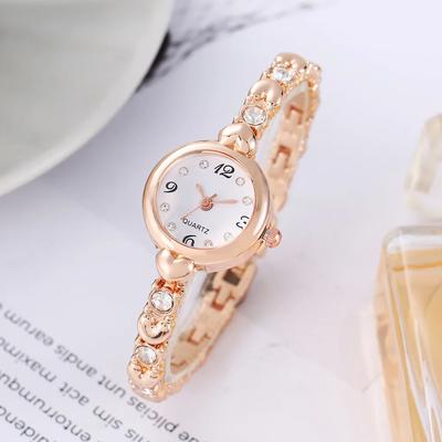 Elegant Watch for Women Quartz Watches Gold Sliver Metal Band Ladies Bracelet Orologio Diamond Mini Dial Wristwatch