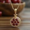 LATS Gold Red Pomegranate Necklace Leaf Crescent Earrings Female Design Accessories Jewelry