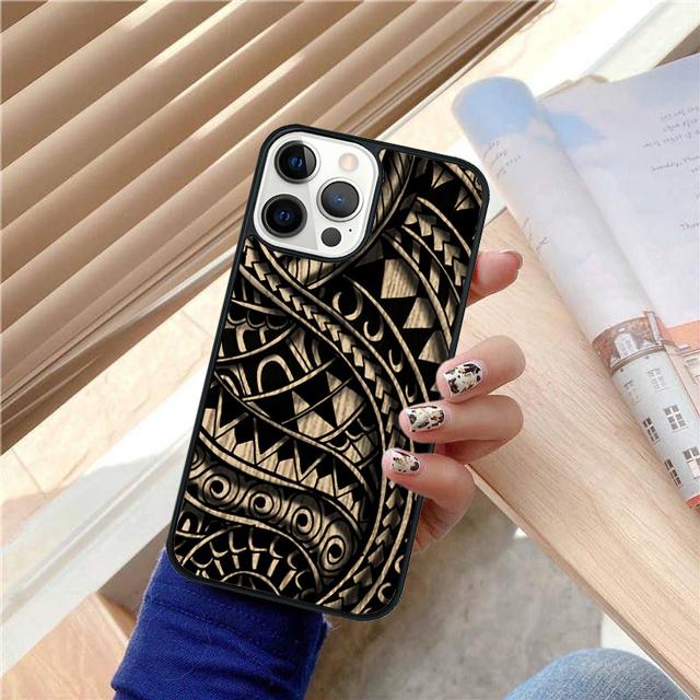 Maori Polynesian Samoan Tribal Phone Case Back Cover for iPhone 17 Air 16 15 14 13 11 12 Pro Max Plus Shell Coque