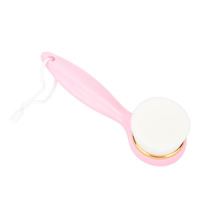 Long Handle Soft Manual Face Cleaning Brush Facial Care Massager Brush Pink