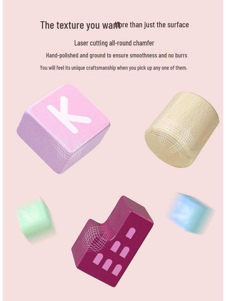 100-Piece Wooden City Street Building Blocks for Kids, Ages 1-3