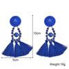 Punk Big Circle Hoop Long Tassel Earrings for Women Girls Steampunk Ear Clip Punk Style Earring Ear Ring