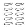 10Pcs Carabiner Clip Spring Snap Hook Stainless Steel Safety Buckle Lock for Hiking