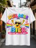 Colorful Schlager Und Bier Graphic Funny Cartoon Beer Rock Hand Rainbow Music Note Print Tee Gerunisex Unisex All TShirt