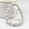 Charm Natural Stone Bracelet 6/8/10mm White Howlite Beads Bracelets For Women Men Energy Jewelry Stretch Bangle Wristband