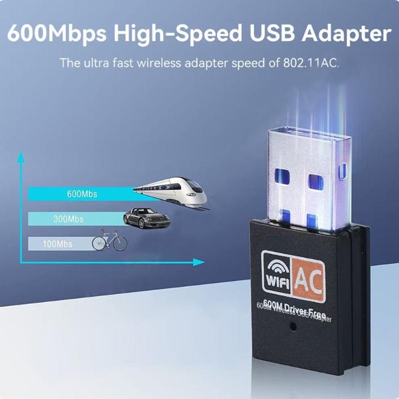 Plug and Play USB Wireless Network Card 1200Mbps Dual Band Transmitter Receiver Desktop Laptop Adapter Fast Network Solution