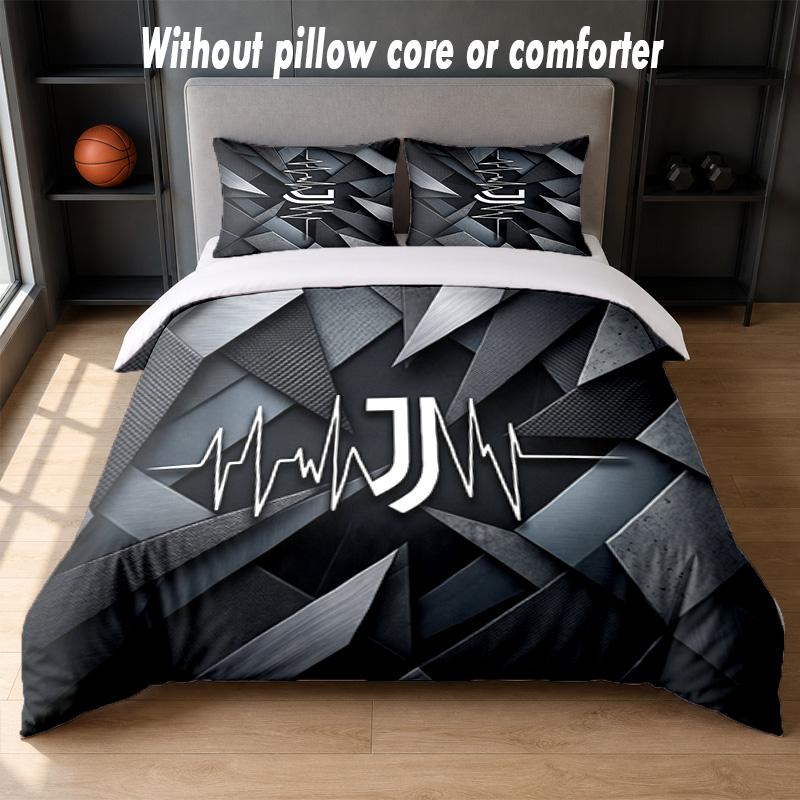 Juventus FC Design Bed Bedding Set 1 Duvet Cover + 2 Pillowcases Soft Breathable Household Bed Linens