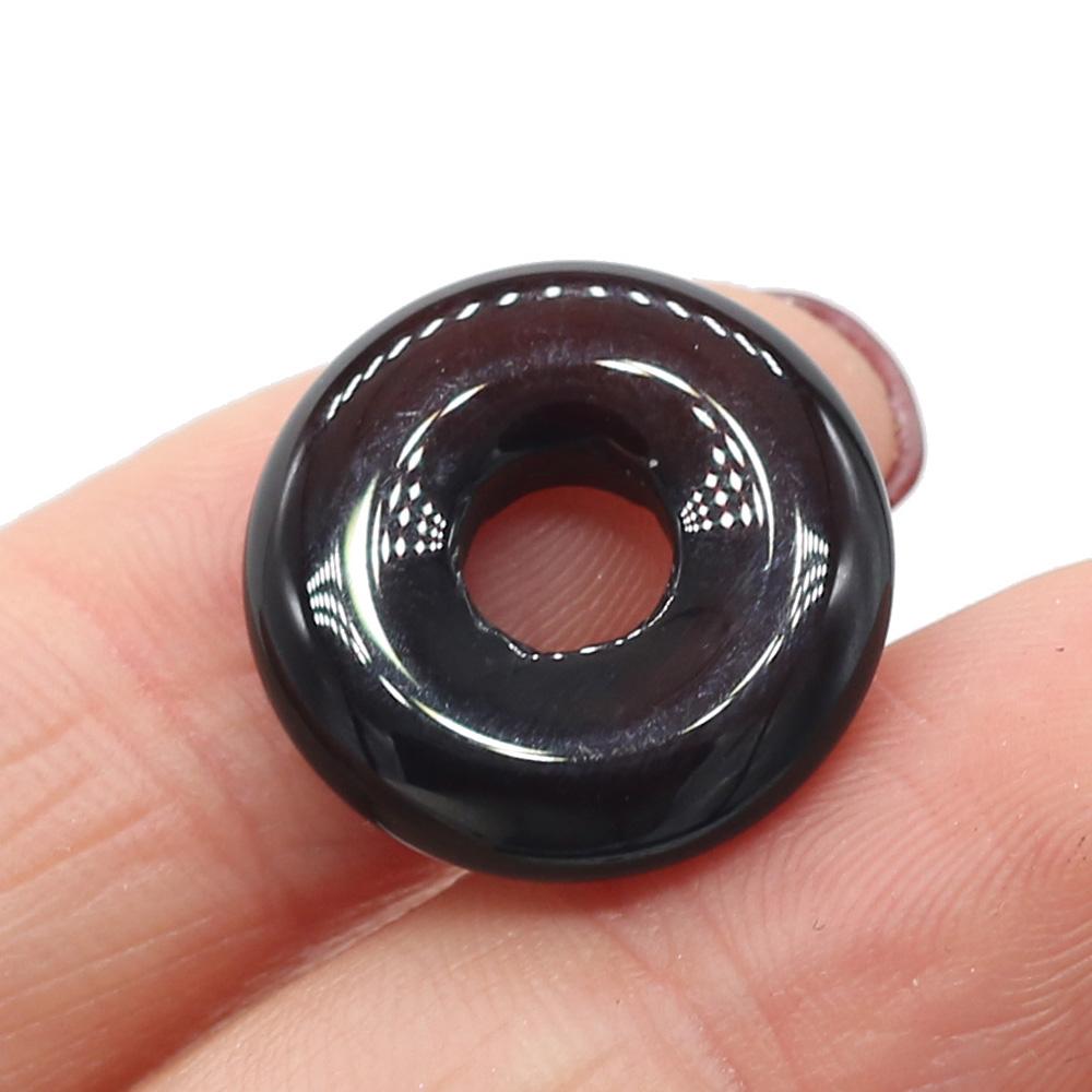 5Pcs Round Natural Stone Big Hole Beads Healing Crystal Gemstone Loose Beads for Jewelry Making DIY Necklaces Accessories 18x18mm