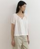 Lingseoul Jacquard Shirring String Blouse-Ivory