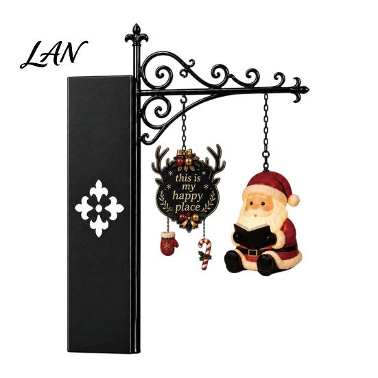 Dark Academic Room Decor Christmas Library Lantern, Mini Decorative Bookshelf Reading Lamp, Vintage Metal LED Lantern Night Light with Happy
